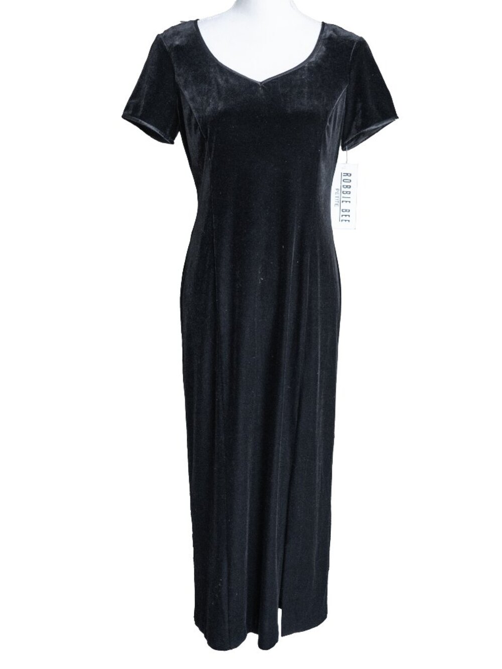 Y2k Black Velvet Dress Witchy WhimsiGoth Phoebe Buffay Velour Body Con Maxi - Picture 14 of 14